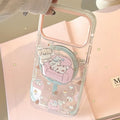 Korean Cartoon Pink Sofa Puppy House Holder Magnetic Phone Case For iPhone PhoneShells