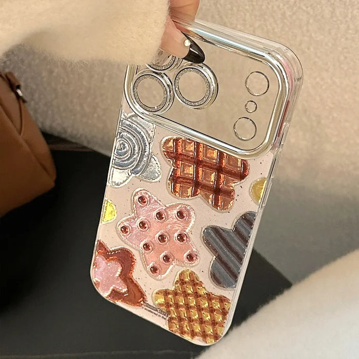 Korean Colorful Stars Glitter Plating Phone Case For iPhone PhoneShells