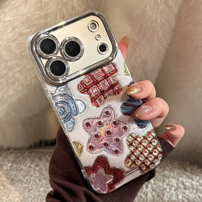 Korean Colorful Stars Glitter Plating Phone Case For iPhone PhoneShells