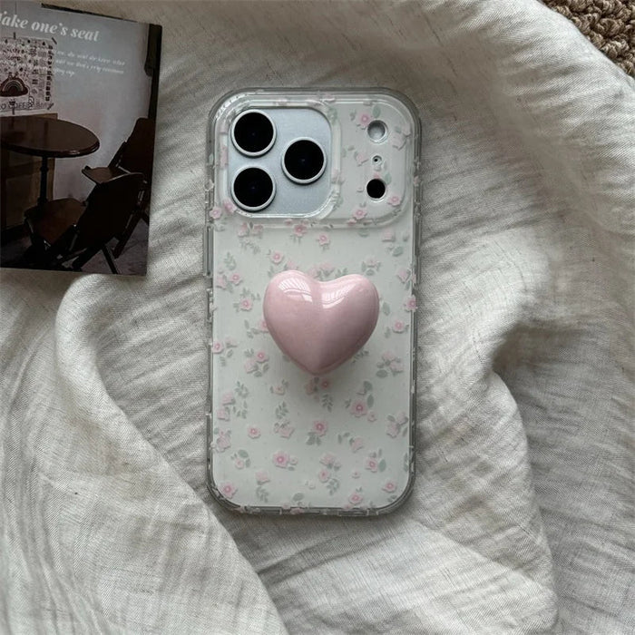 Korean Cute Flower 3D Plush Rabbit Phone Case For iPhone PhoneShells