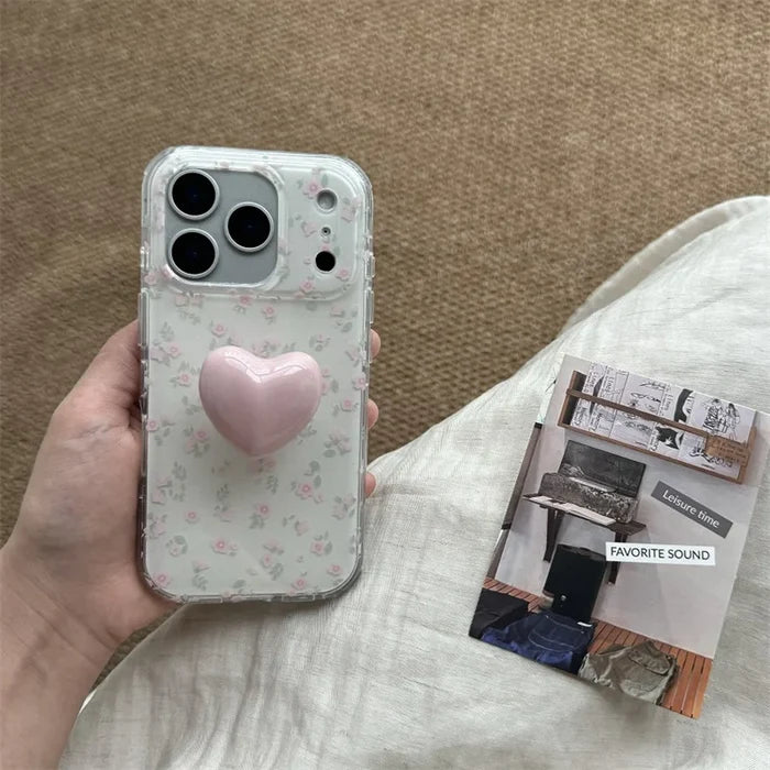 Korean Cute Flower 3D Plush Rabbit Phone Case For iPhone PhoneShells