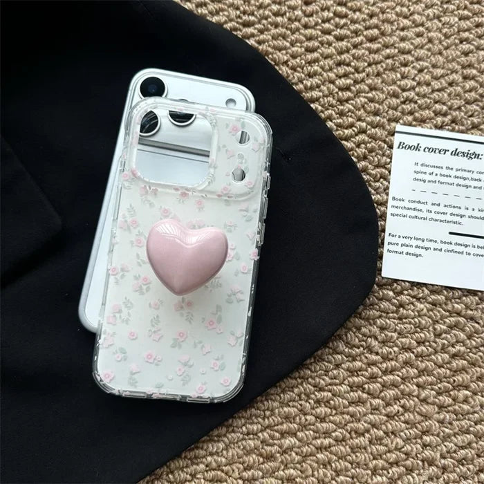Korean Cute Flower 3D Plush Rabbit Phone Case For iPhone PhoneShells