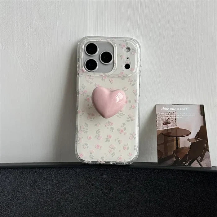Korean Cute Flower 3D Plush Rabbit Phone Case For iPhone PhoneShells