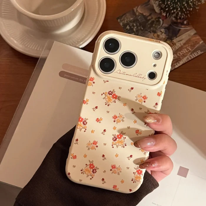 Korean Full Screen Flowers Pattern Soft Phone Case For iPhone PhoneShells
