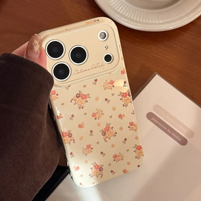 Korean Full Screen Flowers Pattern Soft Phone Case For iPhone PhoneShells