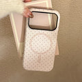 Korean Full Screen Polka Dot Fold Love Heart Magnetic Holder Phone Case For iPhone PhoneShells