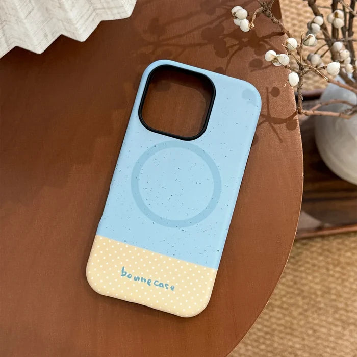 Korean Splash-ink Polka Dot Splicing Magnetic Phone Case For iPhone PhoneShells