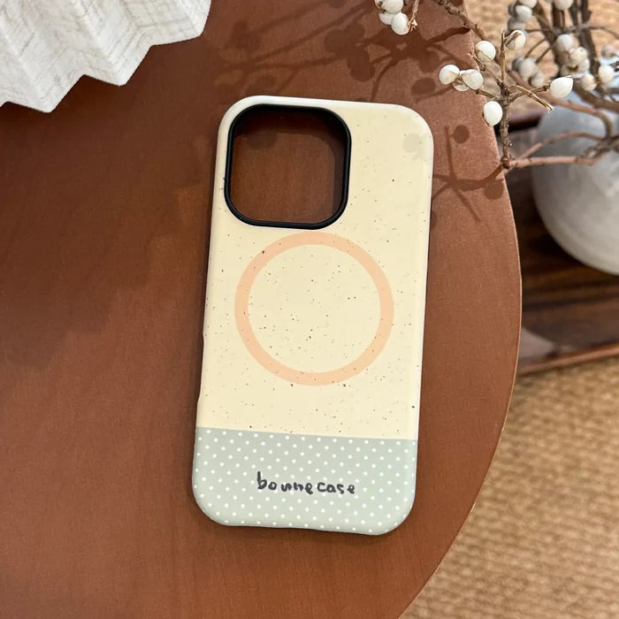 Korean Splash-ink Polka Dot Splicing Magnetic Phone Case For iPhone PhoneShells