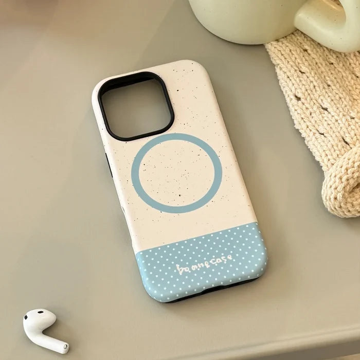 Korean Splash-ink Polka Dot Splicing Magnetic Phone Case For iPhone PhoneShells