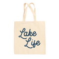Lake Life Distressed Script Tote Bag Ivy + Cloth