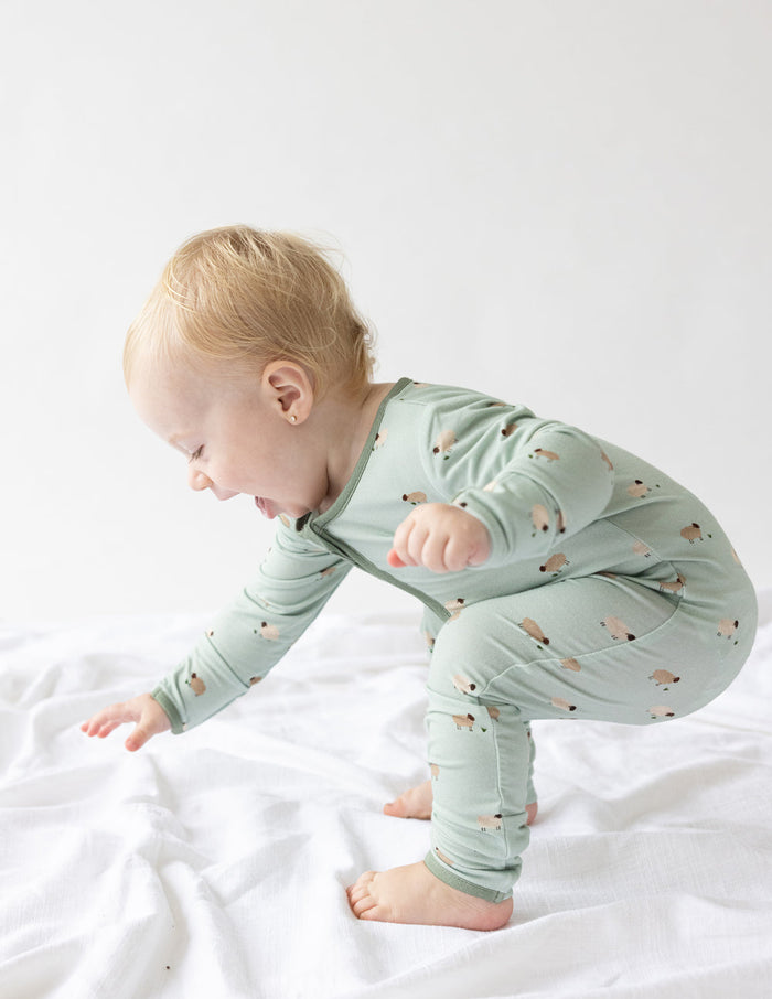 Lamb Bamboo Convertible Footed Onesie Elevated Faith