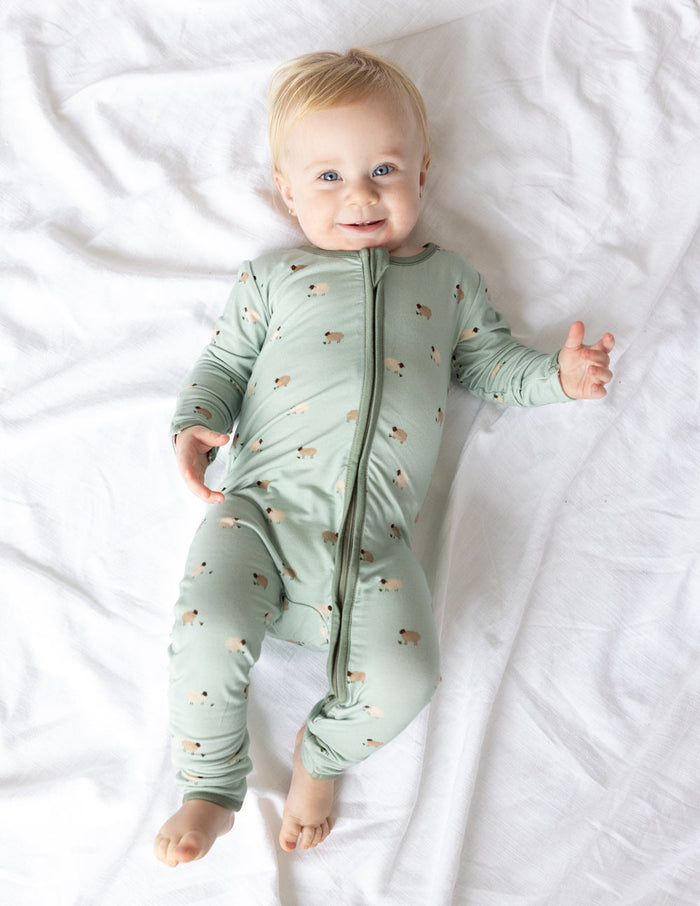 Lamb Bamboo Convertible Footed Onesie Elevated Faith