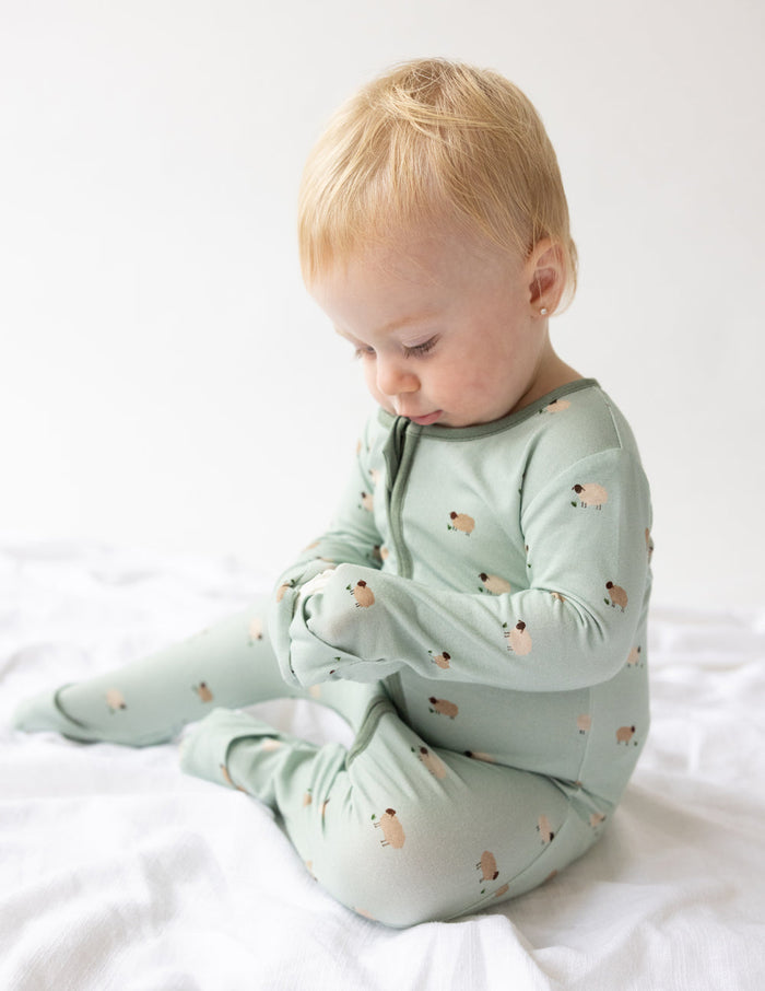Lamb Bamboo Convertible Footed Onesie Elevated Faith
