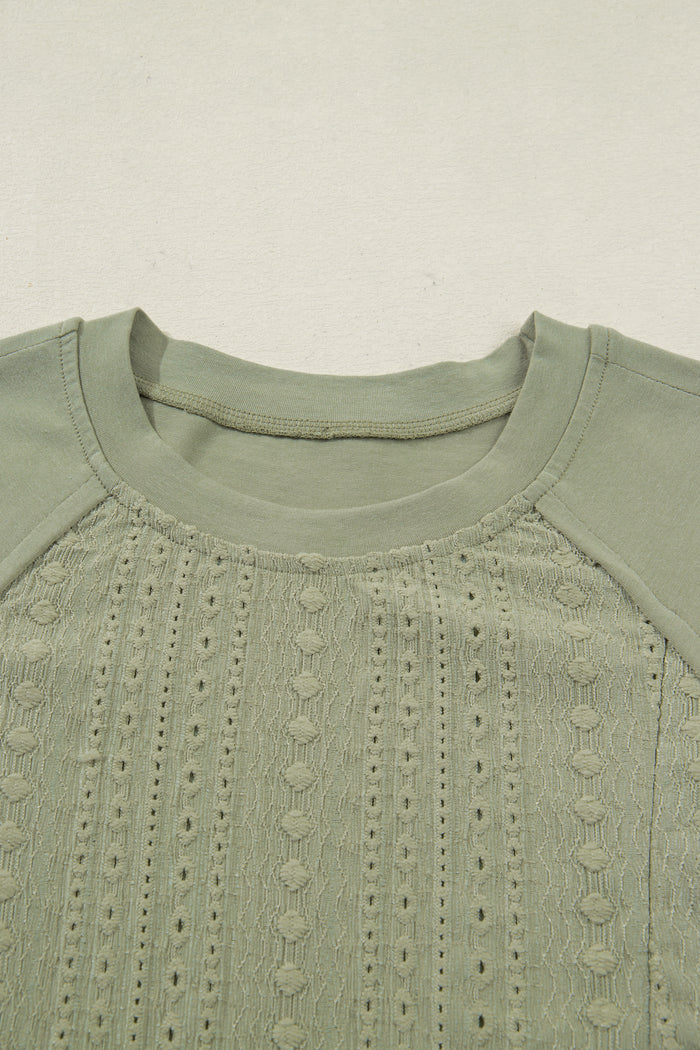 Laurel Green Jacquard Frilled Ruffled Long Sleeve Mini Dress Shewin