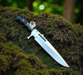 Leaf Spring Bowie Knife - Full-Tang Bushcraft Survival Knife with Leather Sheath cskforged