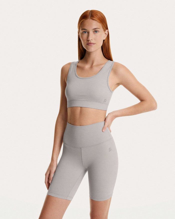 Leggings ciclista Eva - grigio a vita alta
