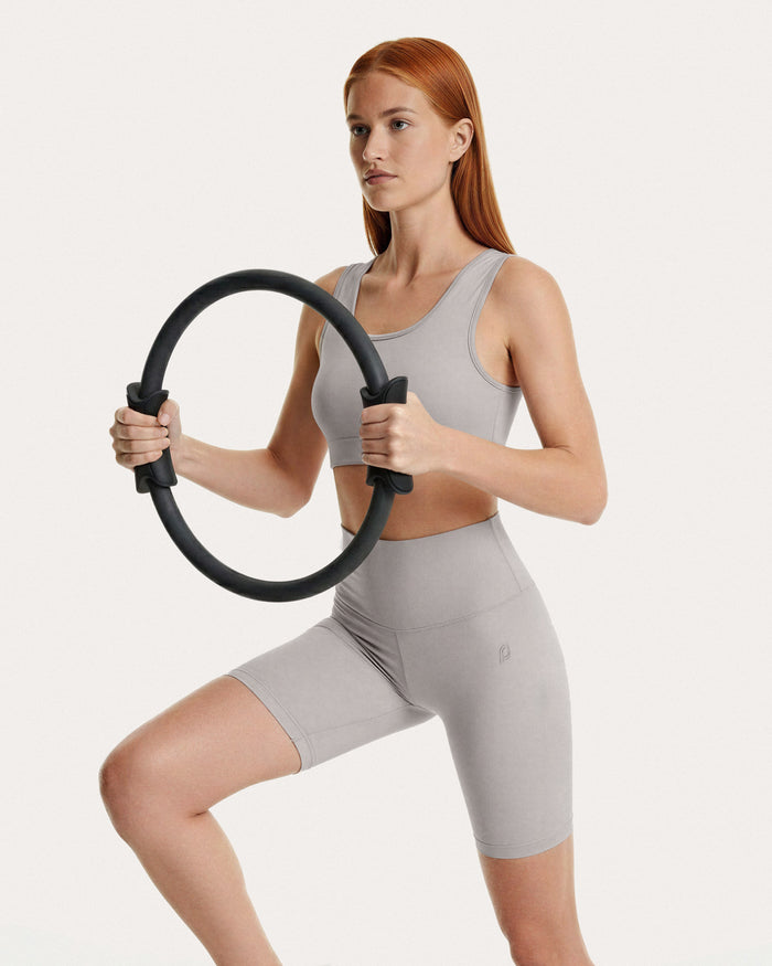 Leggings ciclista Eva - grigio a vita alta
