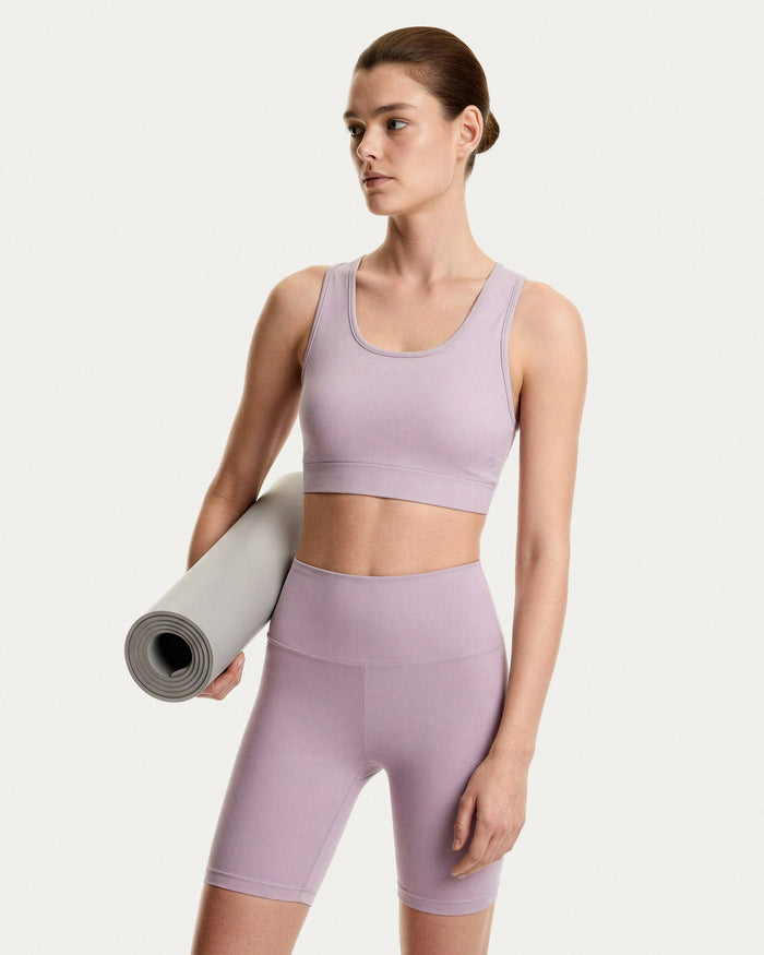 Leggings ciclista Eva - rosa a vita alta
