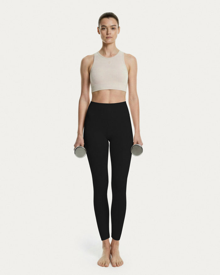 Leggings donna neri a vita alta