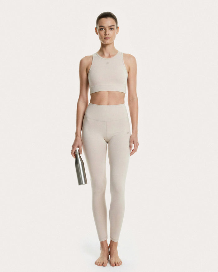 Leggings Eva - beige a vita alta