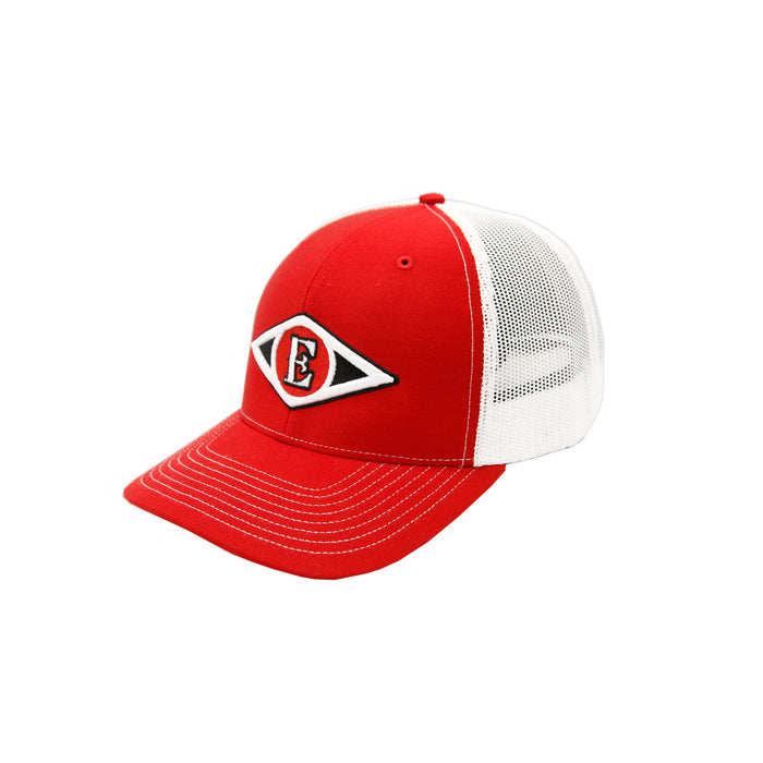 Leones del Escogido - Embroidered, Mesh Trucker Red / Black Caps Peligro Sports