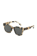 Sunglasses with a tortoiseshell frame on a white background