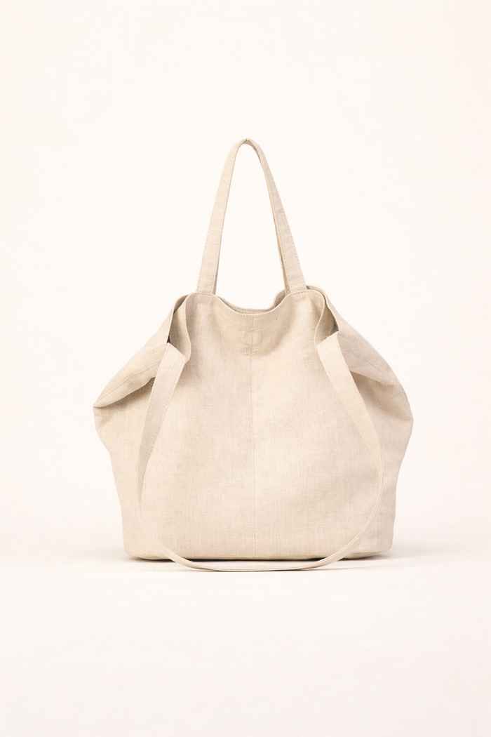 Lightweight Ramie Canvas Large Tote Bag LINTICO