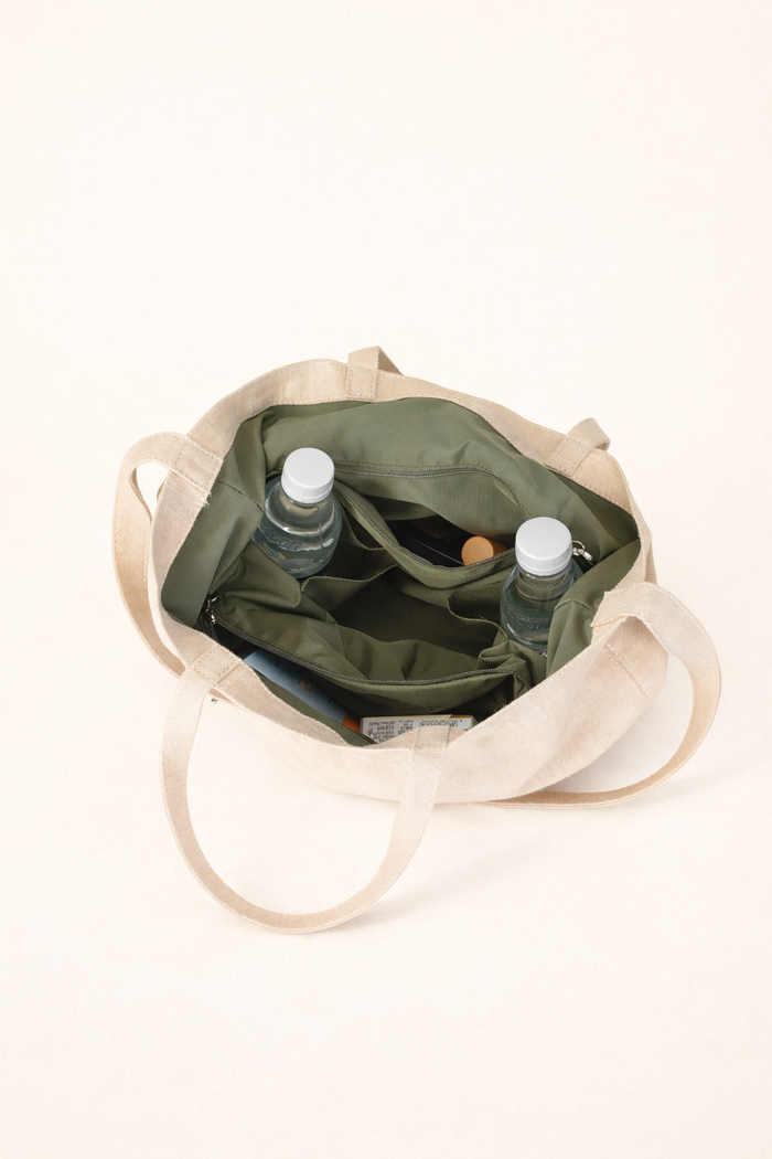 Lightweight Ramie Canvas Large Tote Bag LINTICO