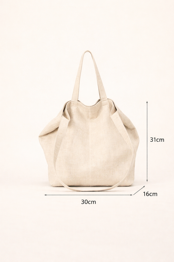 Lightweight Ramie Canvas Large Tote Bag LINTICO