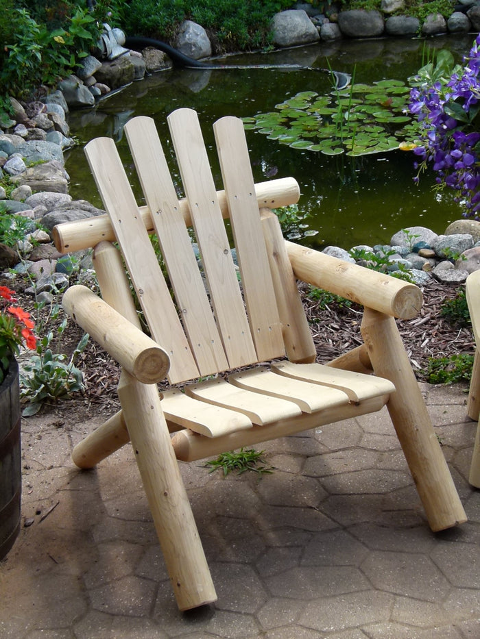 Log Wooden Deck Chair Cedar Creek Rustic Furniture
