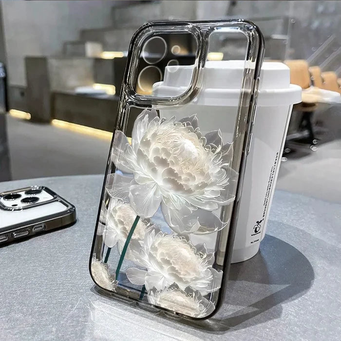 Lotus Flower Transparent Phone Case For iPhone PhoneShells