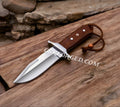 Loveless Style D2 Steel Knife - Brown Micarta Handle With Leather Sheath cskforged