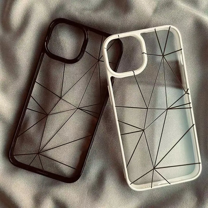 Lrregular Lines Creative Geometry Shockproof Clear Phone Case PhoneShells