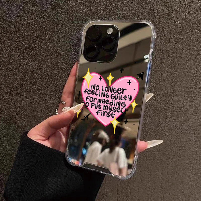 Lucky Love Pattern Mirror Acrylic Phone Case PhoneShells