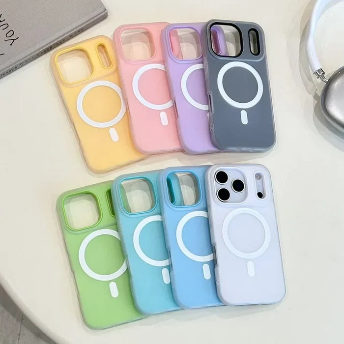 Luxury 2 IN 1 Soft Silicone For magsafe Wireless Charging Phone Case For iPhone PhoneShells