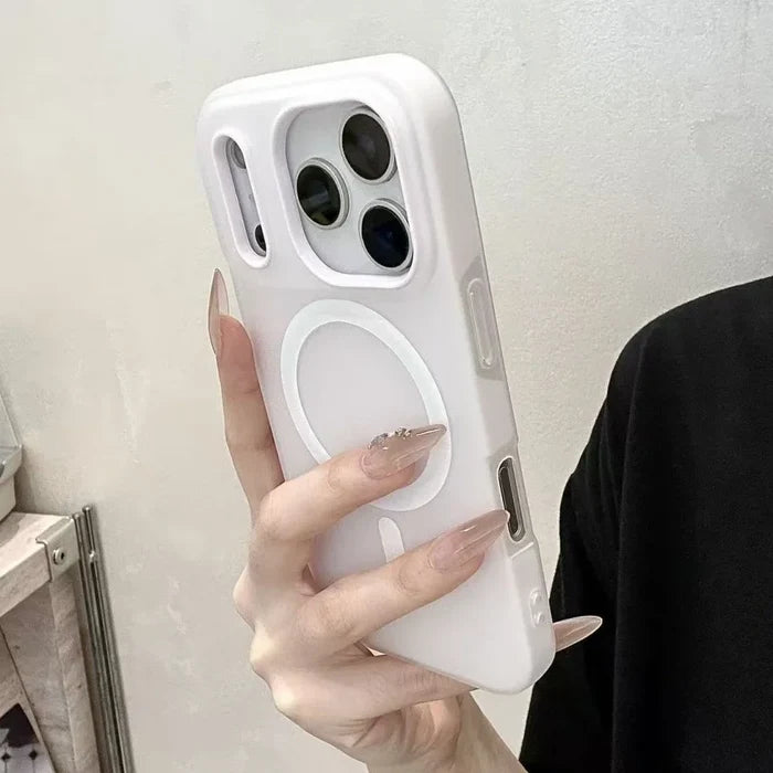 Luxury 2 IN 1 Soft Silicone For magsafe Wireless Charging Phone Case For iPhone PhoneShells