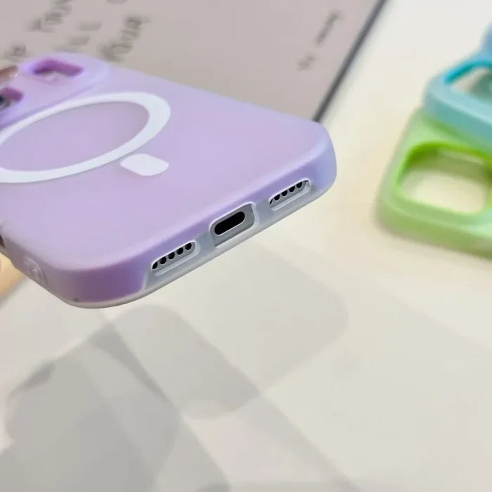 Luxury 2 IN 1 Soft Silicone For magsafe Wireless Charging Phone Case For iPhone PhoneShells