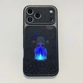 Luxury Cartoon God Of Wealth Laser Leather Texture Phone Case For iPhone PhoneShells