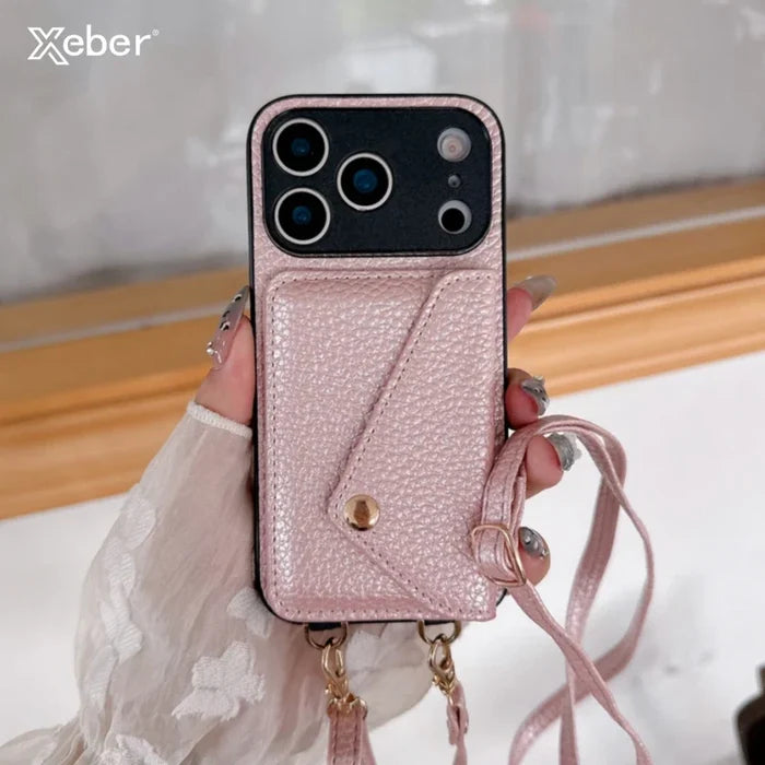 Luxury Crossbody Strap Lanyard Wallet Leather Case For iPhone PhoneShells