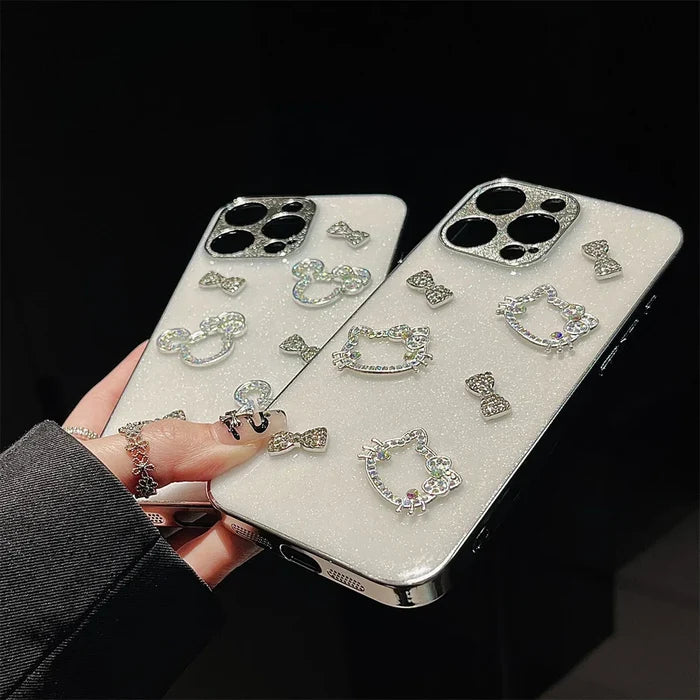 Luxury Diamond Plating Cute Hello Kitty Phone Case PhoneShells