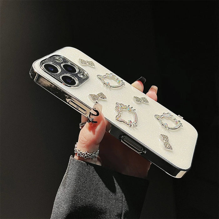 Luxury Diamond Plating Cute Hello Kitty Phone Case PhoneShells