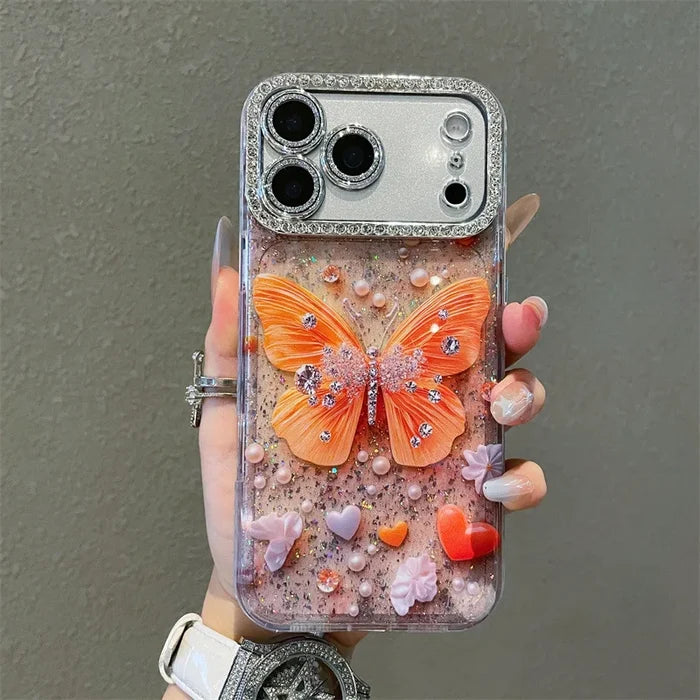 Luxury Diamond Sequins Butterfly Phone Case For iPhone PhoneShells