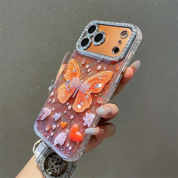 Luxury Diamond Sequins Butterfly Phone Case For iPhone PhoneShells