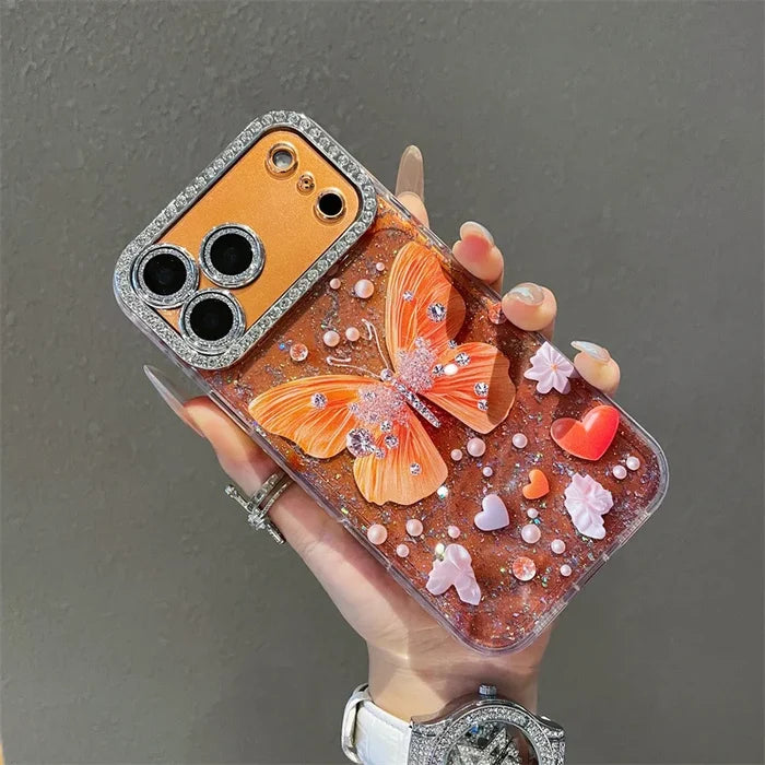 Luxury Diamond Sequins Butterfly Phone Case For iPhone PhoneShells