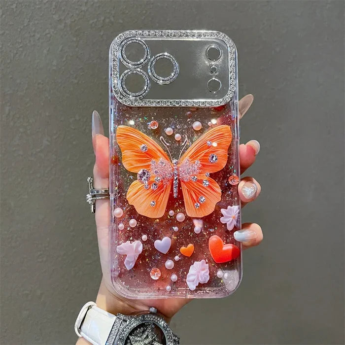 Luxury Diamond Sequins Butterfly Phone Case For iPhone PhoneShells