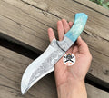 Luxury Hand Engraved Knife - Coloured Bone Handle Collector’s Masterpiece cskforged