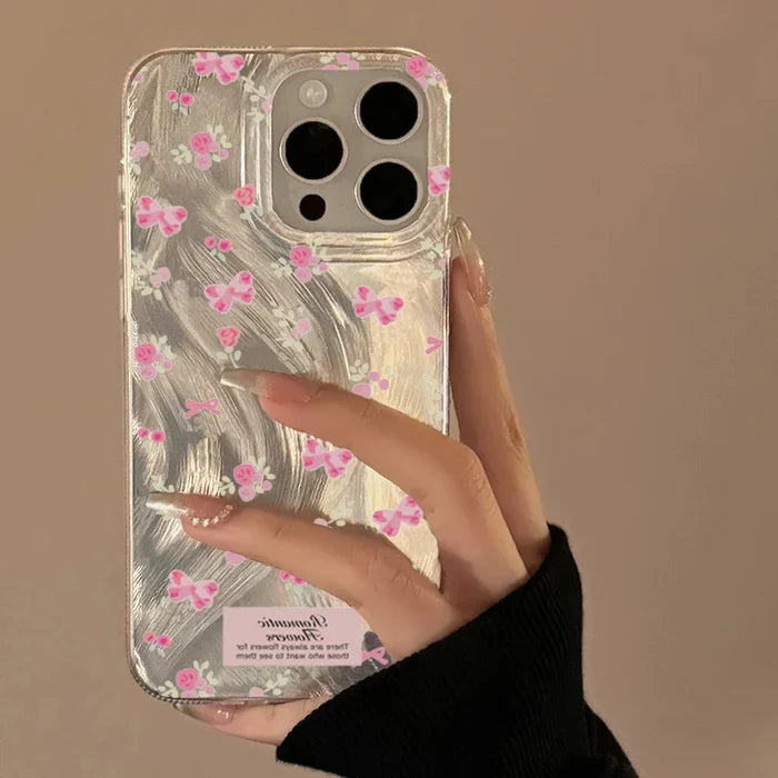 Luxury Laser Pink Rose Phone Case PhoneShells