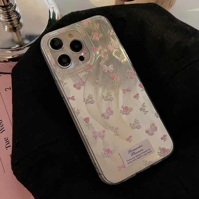 Luxury Laser Pink Rose Phone Case PhoneShells