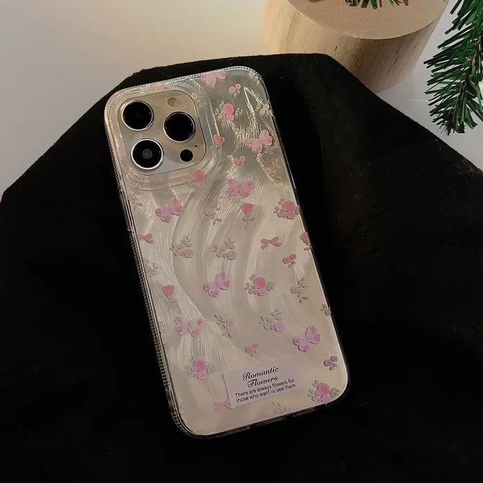Luxury Laser Pink Rose Phone Case PhoneShells