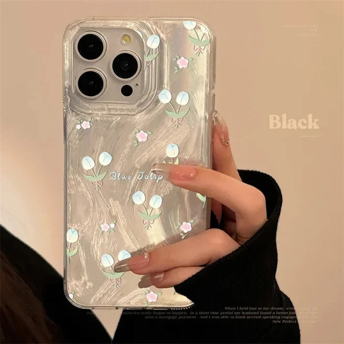 Luxury Laser Pink Rose Phone Case PhoneShells